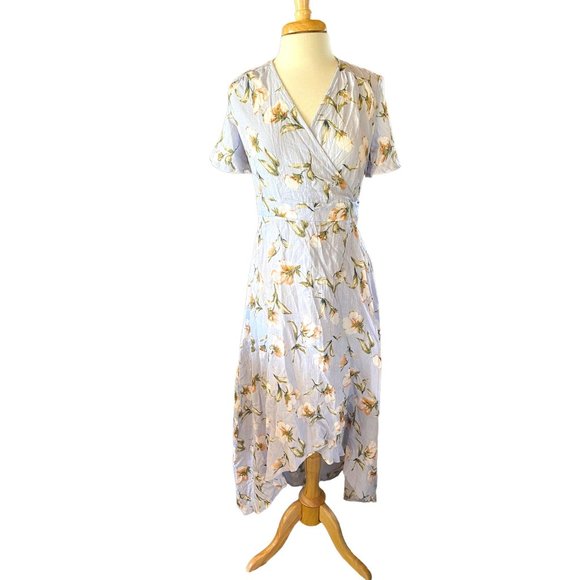 Promesa Dresses & Skirts - Sold Womens Vintage Blue Floral Promesa Wrap Dress Womens M